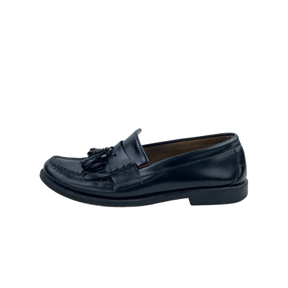 G.H. Bass Weejuns Layton Kiltie Mens Black Leather Tassels Flat Loafer Shoes 9.5